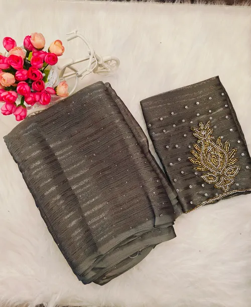 DESINGER SAREES WITH WORK BLOUSE DS13